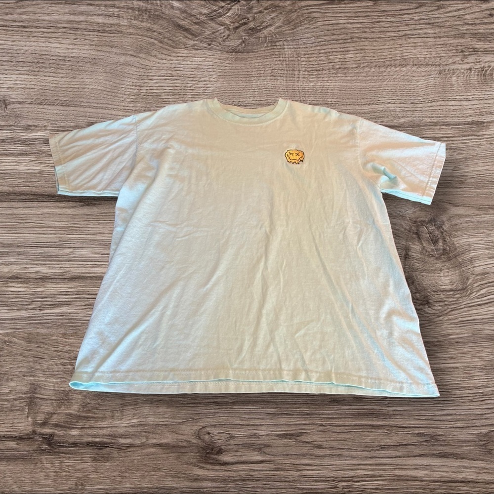 Vibes Green T-Shirt Smiley Face Patch Size XL